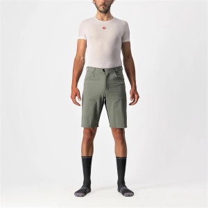 Castelli - pantaloni ciclism scurti largi - Unlimited Baggy Short - forest gray - M