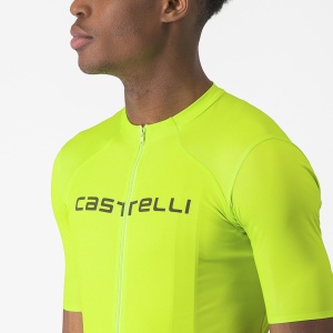 Castelli - tricou ciclism maneca scurta regular fit - Prologo Lite Jersey - 16-38 gr C - verde lime | verde inchis - Img 5