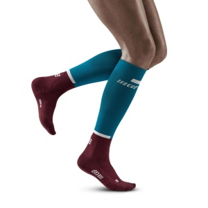 CEP - sosete compresie inalte - the run socks tall v4 W - petrol | dark red - Img 2