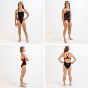 Finis - costum de baie intreg Skinback Splice - negru albastru - Img 3