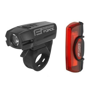 Force - Set lumini (far + stop) Glare, 1 led - negru