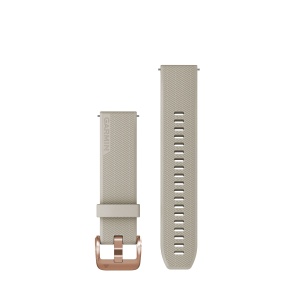 Garmin - curea silicon Quick Release 20 - crem cu elemente rose gold pentru Vivoactive/ Vivomove/ Venu/ Forerunner - Img 2