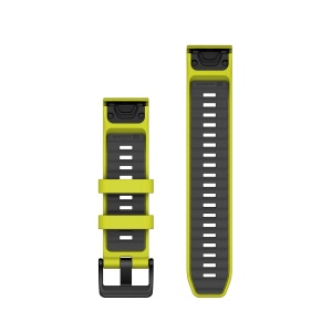 Garmin curea silicon QuickFit 22 - galben fluo Amp yellow | Graphite Silicone - Img 2