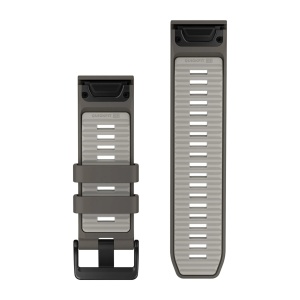 Garmin - curea silicon - QuickFit 26 watch band - Pebble Gray I Silver Gray - Img 2