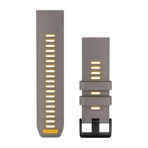 Garmin - curea silicon - QuickFit 26 watch band - Silver Gray I Yellow Flare