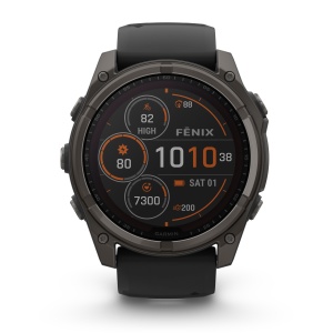 Garmin - fenix 8 AMOLED Sapphire - 47 mm - Titanium with Spark Orange | Graphite Silicone Band - Img 36