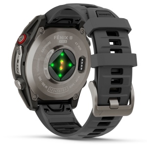 Garmin - fenix 8 Pro 47mm - smartwatch premium AMOLED Sapphire - ramă argintie din titanium si curea din silicon neagră-gri - Img 5