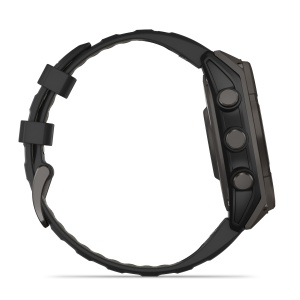 Garmin - fenix 8 Solar Sapphire 47mm - smartwatch premium - ramă gri din titanium DLC si curea din silicon neagră-gri - Img 8