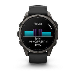 Garmin - fenix 9 AMOLED - 47 mm Titan DLC Carbon - Gray I Band Black - Img 9