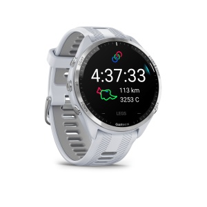 Garmin - Forerunner 965 ceas multisport cu GPS AMOLED - Ramă din titan cu carcasă Whitestone şi curea din silicon Whitestone/gri pudră - Img 7