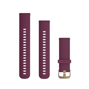 Garmin Quick Release 20 - Brăţară mov din silicon cu componente din oţel inoxidabil aurii - Img 2