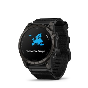 Garmin - Tactix 7 AMOLED Sapphire ceas multisport cu GPS - ramă neagră Titanium DLC și curea din silicon neagră + nailon - Img 2