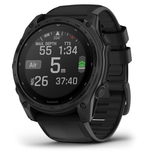Garmin - Tactix 8 Solar Elite 51 mm ceas multisport cu GPS - ramă neagră Titanium DLC și curea din silicon neagră + nailon - Img 5