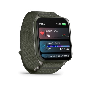 Garmin - Venu X1 - smartwatch cu GPS și AMOLED - Moss cu spate din titan argintiu și curea din nailon ComfortFit Moss - Img 5