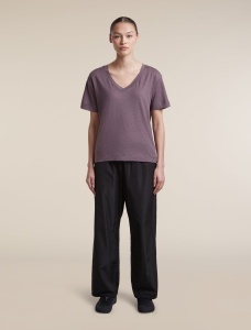 Icebreaker - tricou - 150 Tech Lite SS Relax V Neck Tee W - Grey Plum - L - Img 3