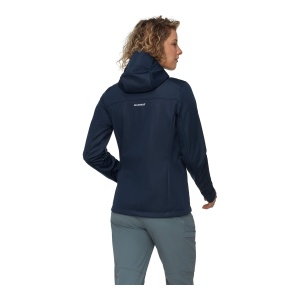 Jacheta Softshell Femei Mammut Ultimate VIII So Hooded Marine - Img 3
