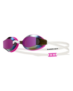 Ochelari înot TYR Black Ops 140 EV Racing - alb/roz | lentile oglindă