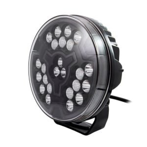Proiector LED Freedom Maximum Glow 7″, 98W, 10144 lm, rază 254 m, 5700K, fascicul combo optimizat, lumină de poziție alb și roșu, carcasă aluminiu negru, lentilă clară, suport oțel inoxidabil, rezistent la apă și praf (IP6K9K), Strands - Img 2