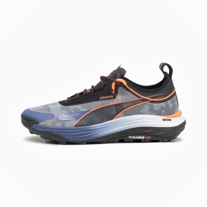 Puma - pantofi alergare pentru barbati Voyage Nitro 3 - gri albastru cerneala negru portocaliu Neon - Img 3