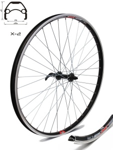 Roata CROSSER X2 36H 26" Fata QR Disc capsata Negru - Img 2