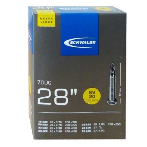 Schwalbe - camera bicicleta 28" Extra Light - SV20 - 28x0.75/0.90 - 18/25-622/630 - 700x18C/23C - valva presta 50 mm - Img 2