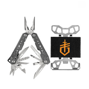 Set promotional in cutie metalica gerber multitool truss si portofel barbill