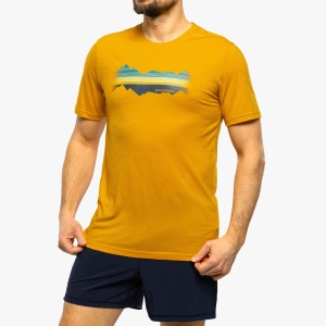 Smartwool - tricou sport unisex maneca scurta Mountain Horizon Graphic Short Sleeve Tee - galben intens miere - Img 2