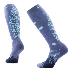 Sosete Schi Femei Smartwool Ski Ice Blossom Over The Calf Nightfall Blue