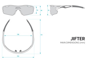 Spiuk - ochelari soare sport Jifter, 3 lentile de schimb transparent, portocaliu si albastru oglinda - rama alba - Img 5