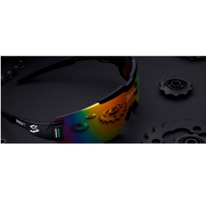 Spiuk - ochelari soare sport Profit, 2 lentile de schimb transparent si verde oglinda - rama multicolora (irizata) - Img 4