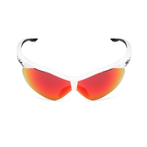 Spiuk - ochelari soare sport Ventix K, 2 lentile de schimb Nittix transparent si rosu oglinda - rama alba neagra - Img 3