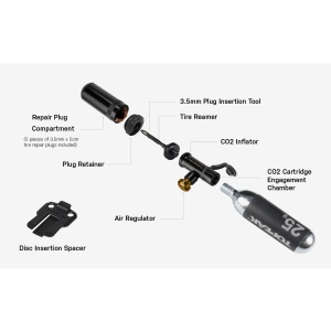 Topeak - set scule reparatii si antipana bicicleta MTB tubeless 2 in 1 Tubi Master X (TUBMSX2) - negru gri - Img 7