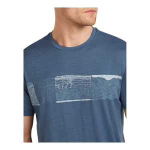 Tricou Barbati Icebreaker Merino 150 Tech Lite Elevation Line Navy - Img 6