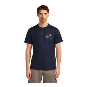 Tricou Barbati Icebreaker Merino 150 Tech Lite Peaceful Pass Bleumarin