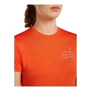 Tricou Femei Icebreaker Merino Blend 125 Cool-Lite™ Sphere Across The Peaks Rosu - Img 5
