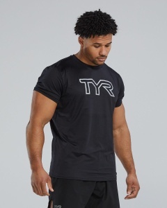 Tricou tehnic TYR Airtec Big Logo Tee - negru | respirabil - Img 4
