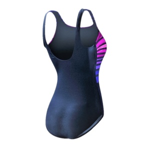 TYR - costum inot femei Ombre stripe aqua controlfit - albastru navy roz mov - Img 2