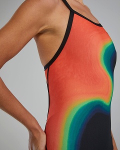 TYR - costum inot intreg pentru femei - Durafast Elite Diamondfit Surge Swimsuit - Multi Warm - 26 (XS) - Img 7