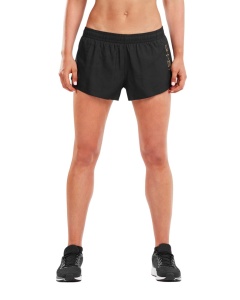 2XU - Pantaloni scurti de alergare pentru femei GHST 3" Stretch Woven Short - negru auriu - Img 1
