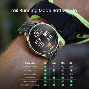 Amazfit Cheetah 2 Ultra, ceas smartwatch trail running GPS, carcasa titan - Titanium 47mm - Img 6