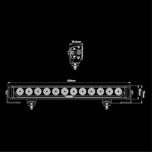 Bara LED Dark Knight Identity 52 cm, 120 W, 11000 lm, rază 507 m, LED alb și chihlimbar, fascicul optimizat, carcasă aluminiu negru, lentilă clară, suport oțel inoxidabil și aluminiu, rezistent la apă și praf (IP68/IP69K), Strands - Img 4