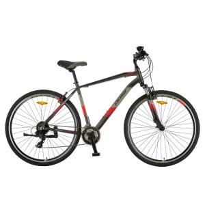 Bicicleta Trekking Polar Forester Comp - 28 inch, S-M, Gri-Rosu - Img 2