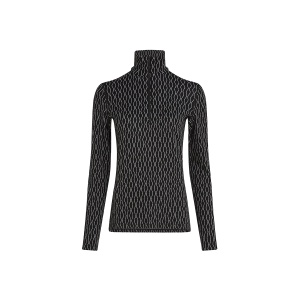 Bluza Dama Icebreaker Merino 260 Vertex Thermal Crewe On-Piste Half Zip Black/Snow