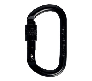 Carabinieră Singing Rock de oțel ovală 30kN Screw K4241ZB05 Black