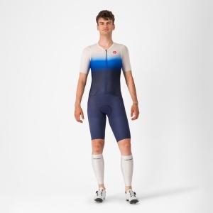 Castelli - costum triatlon cu maneca scurta - Pr 2 Speed Suit - albastru | alb - Img 8