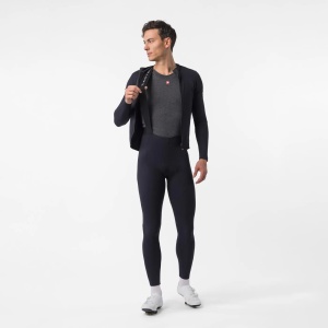 Castelli - pantaloni lungi cu bretele - Thermowoven Bibtight - negru - 3XL - Img 8