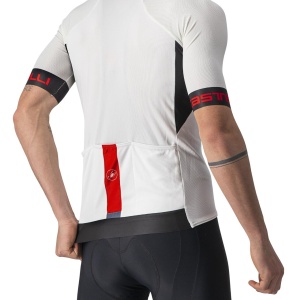 Castelli - tricou ciclism barbati cu maneca scurta Entrata VI jersey - alb negru rosu - Img 6