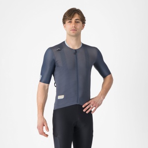 Castelli - tricou ciclism maneca scurta race fit - Unlimited Pro Jersey - 18-35 gr C - albastru | portocaliu
