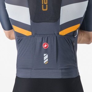 Castelli - tricou ciclism maneca scurta race fit - Unlimited Pro Jersey - 18-35 gr C - albastru | portocaliu - Img 4