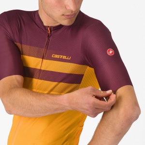 Castelli - tricou ciclism maneca scurta regular fit - Simbolo Jersey - portocaliu | bordo - Img 5
